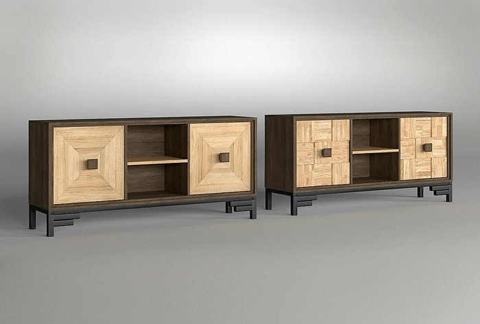 Комод Cube Design с фасадом шашки бежевого цвета - купить Комоды по цене 159744.0 Комод Cube Design с фасадом шашки бежевого цвета - купить Комоды по цене 159744.0