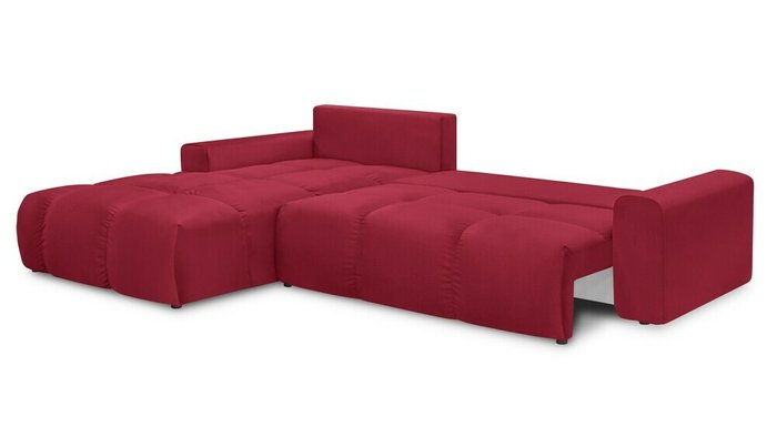 Угловой диван-кровать с оттоманкой Венто красного цвета - лучшие Угловые диваны в INMYROOM