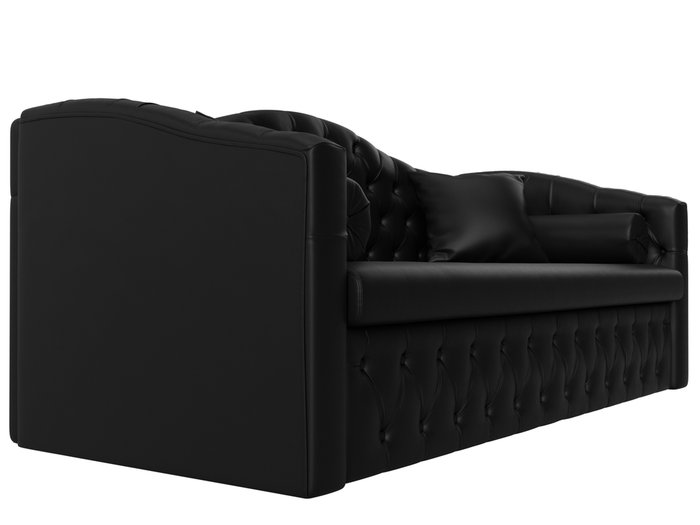 Прямой диван-кровать Мечта черного цвета (экокожа) - лучшие Прямые диваны в INMYROOM