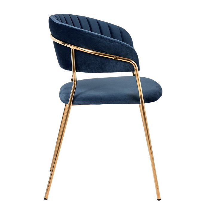 Стул Turin темно-синего цвета с золотыми ножками - лучшие Обеденные стулья в INMYROOM