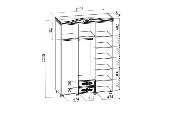 Шкаф с зеркалом Ассоль плюс цвета ваниль - лучшие Шкаф-зеркало в INMYROOM