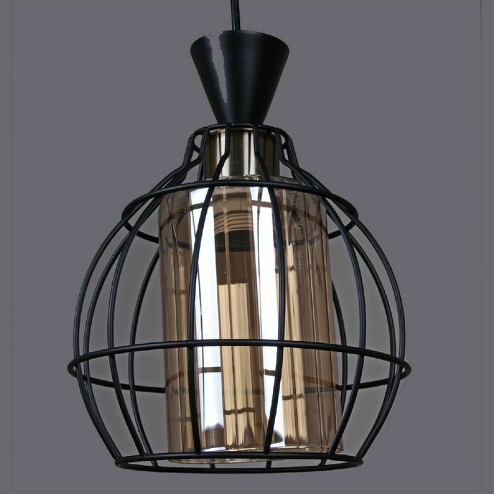 Подвесной светильник 03263-0.4-03 BK (стекло, цвет коричневый) - лучшие Подвесные светильники в INMYROOM