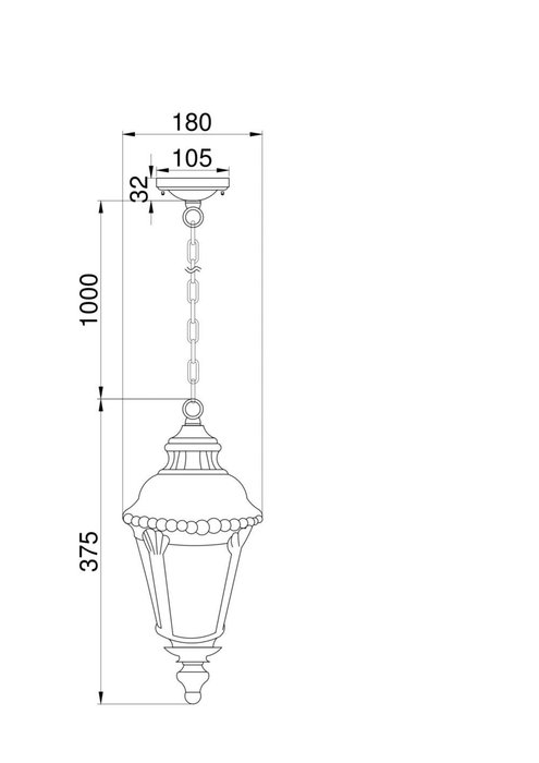 Подвесной уличный светильник Goiri из металла и стекла - купить Подвесные уличные светильники по цене 2480.0