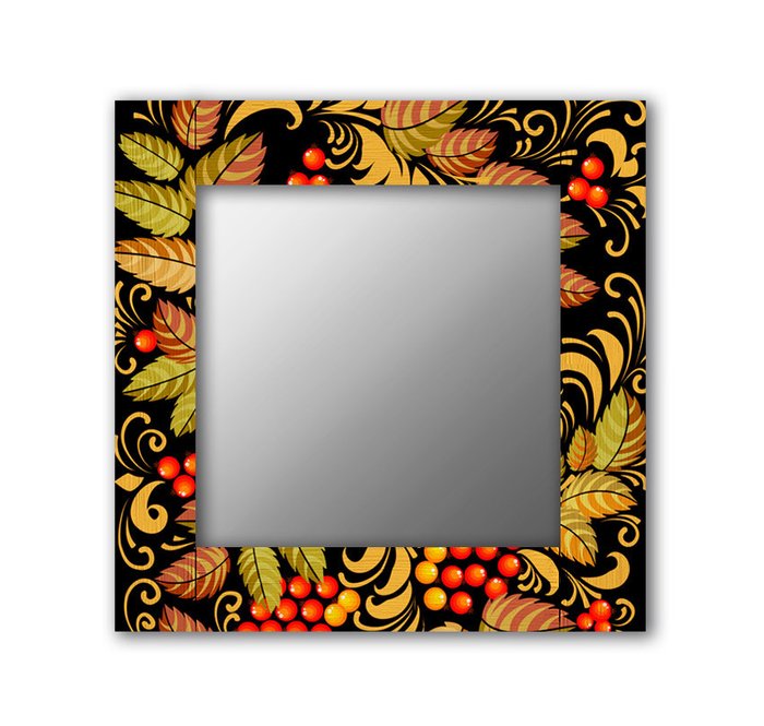Настенное зеркало Рябиновый куст 50х65 черного цвета - купить Настенные зеркала по цене 13190.0