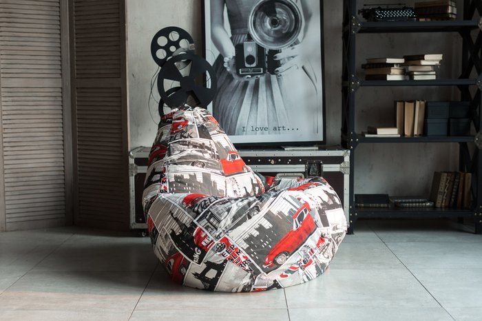 Кресло-мешок Груша XL Ягуар в обивке из жаккарда - лучшие Бескаркасная мебель в INMYROOM