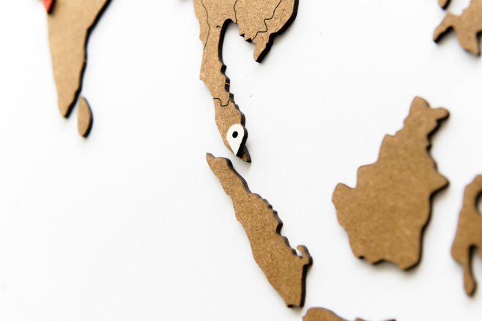 Карта мира Wall Decoration коричневая из МДФ - купить Декор стен по цене 5990.0