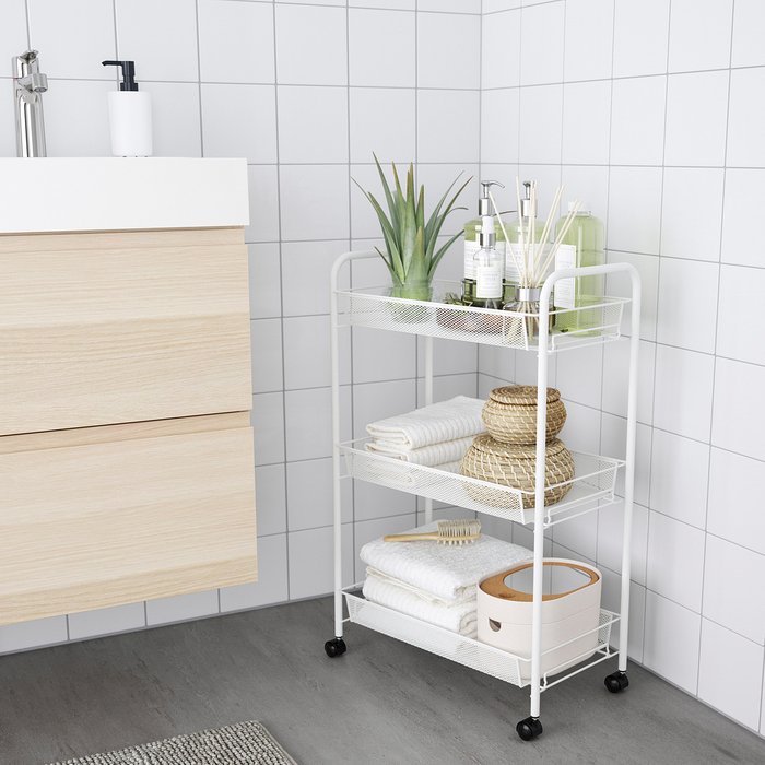 Тележка для ванной Swed House белого цвета - купить Сервировочные столики по цене 3125.0