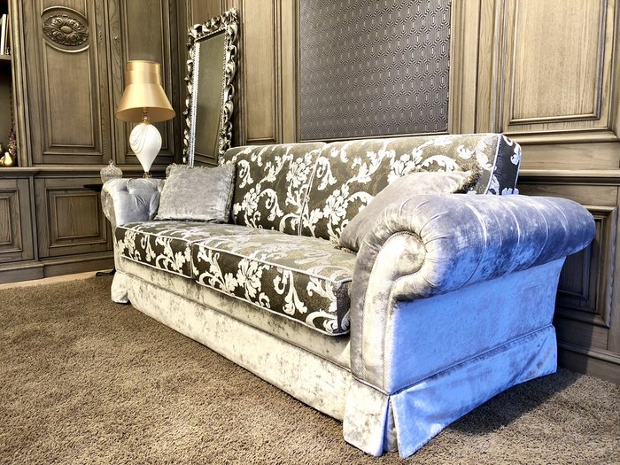 Раскладной диван Paris mokko с цветочным принтом - купить Прямые диваны по цене 314122.0