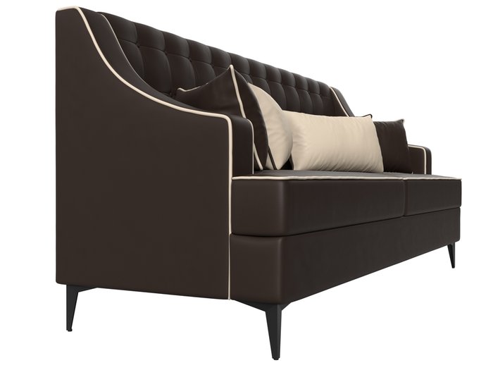 Прямой диван Марк коричневого цвета (экокожа) - лучшие Прямые диваны в INMYROOM