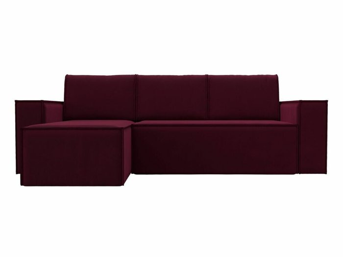 Угловой диван-кровать Куба бордового цвета левый угол - купить Угловые диваны по цене 55999.0