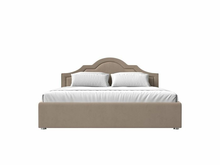 Кровать Афина 200х200 бежевого цвета с подъемным механизмом - купить Кровати для спальни по цене 83999.0