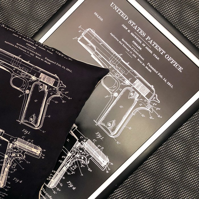 Арт-постер Патент Джона Браунинга на пистолет 1911 - купить Принты по цене 3100.0