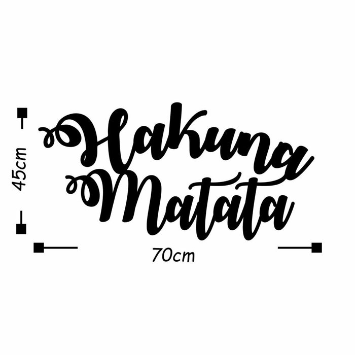 Настенный декор Hakuna Matata 70x35 черного цвета - лучшие Декор стен в INMYROOM