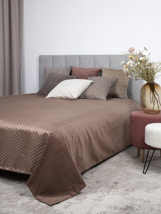 Покрывало Duo Eleon Mousse 230x240 коричневого цвета Покрывало Duo Eleon Mousse 230x240 коричневого цвета