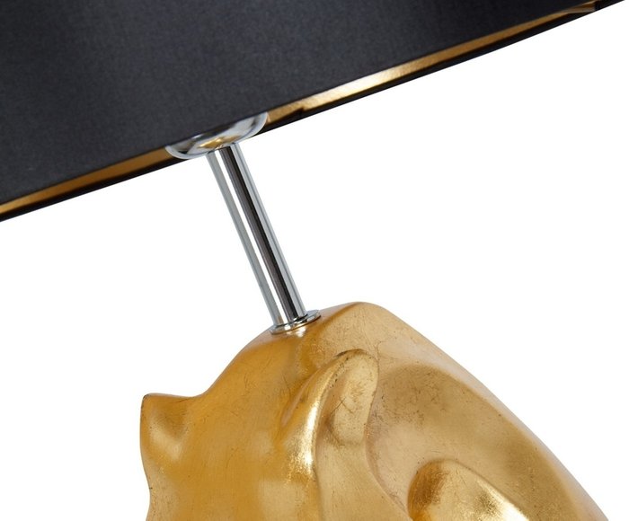 Настольная лампа золотого цвета с черным абажуром - купить Настольные лампы по цене 34760.0