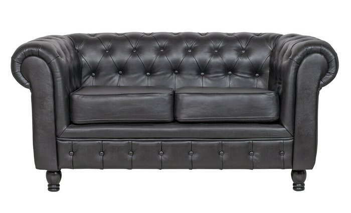 Диван Chesterfield черного цвета Диван Chesterfield черного цвета