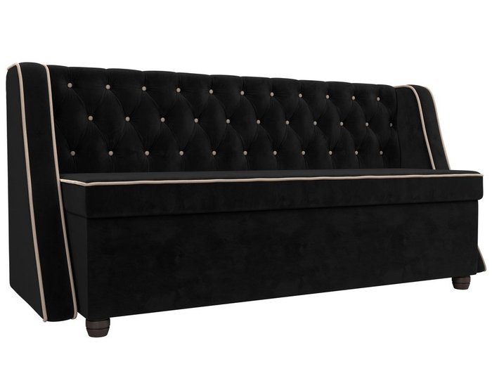 Кухонный прямой диван Лофт черного цвета