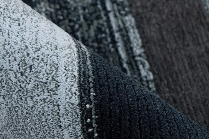 Рельефный ковер Greta Lines темно-серого цвета 120х170 - лучшие Ковры в INMYROOM