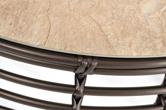 Садовый журнальный столик Парма коричневого цвета - купить Садовые столы по цене 26265.0
