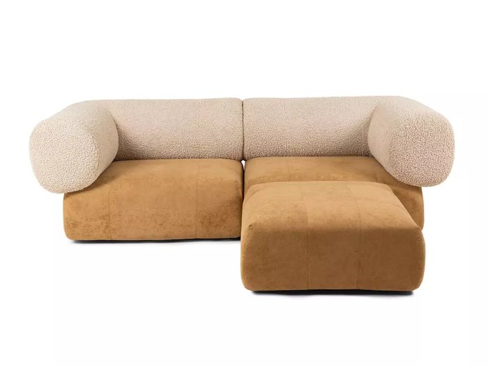 Угловой модульный диван Trevi коричнево-бежевого цвета - купить Угловые диваны по цене 161220.0