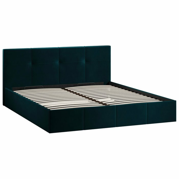 Кровать с мягкой обивкой Лора 180х200 изумрудного цвета с подъемным механизмом - лучшие Кровати для спальни в INMYROOM