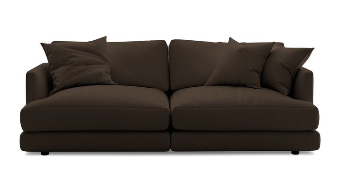 Прямой диван-кровать Ибица коричневого цвета - купить Прямые диваны по цене 42700