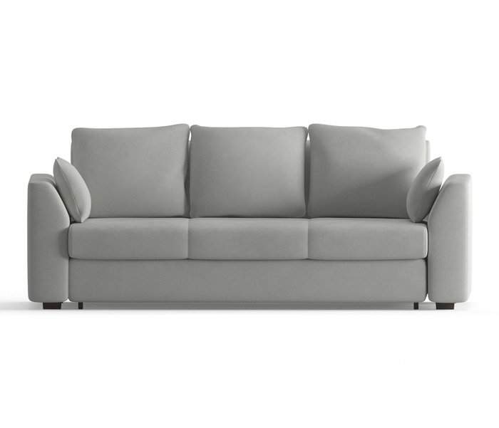 Диван-кровать Ла-Рошель в обивке из велюра светло-серого цвета - купить Прямые диваны по цене 36790.0