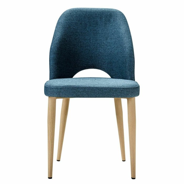 Стул Ledger синего цвета с бежевыми ножками - купить Обеденные стулья по цене 11990.0
