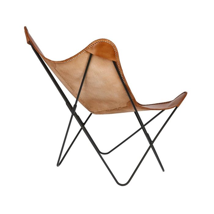 Стул-кресло Flynn Brown leather chair коричневого цвета - лучшие Обеденные стулья в INMYROOM