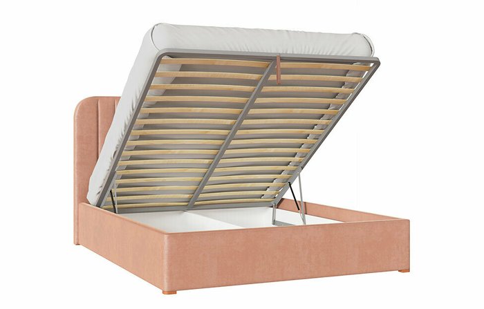 Кровать с подъемным механизмом Севелена 160х200 розового цвета - купить Кровати для спальни по цене 39990.0