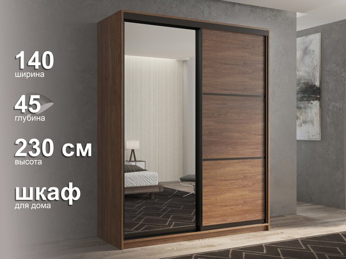 Шкаф-купе Кааппи-2 140 М цвета Морское дерево винтаж - лучшие Шкафы-купе в INMYROOM Шкаф-купе Кааппи-2 140 М цвета Морское дерево винтаж - лучшие Шкафы-купе в INMYROOM