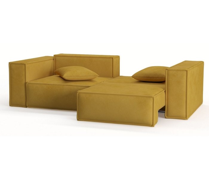 Диван-кровать из велюра Ли Рой желтого цвета - лучшие Прямые диваны в INMYROOM