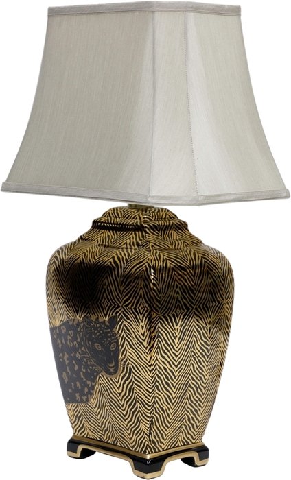 Настольная лампа Леопард с абажуром белого цвета - лучшие Настольные лампы в INMYROOM
