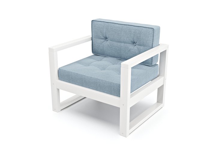 Кресло из рогожки Астер голубого цвета