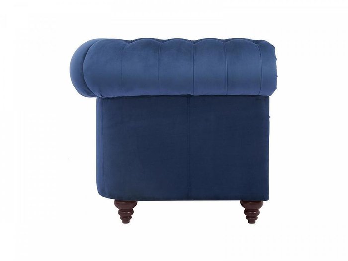 Кресло Chester Classic синего цвета с черными ножками  - лучшие Интерьерные кресла в INMYROOM