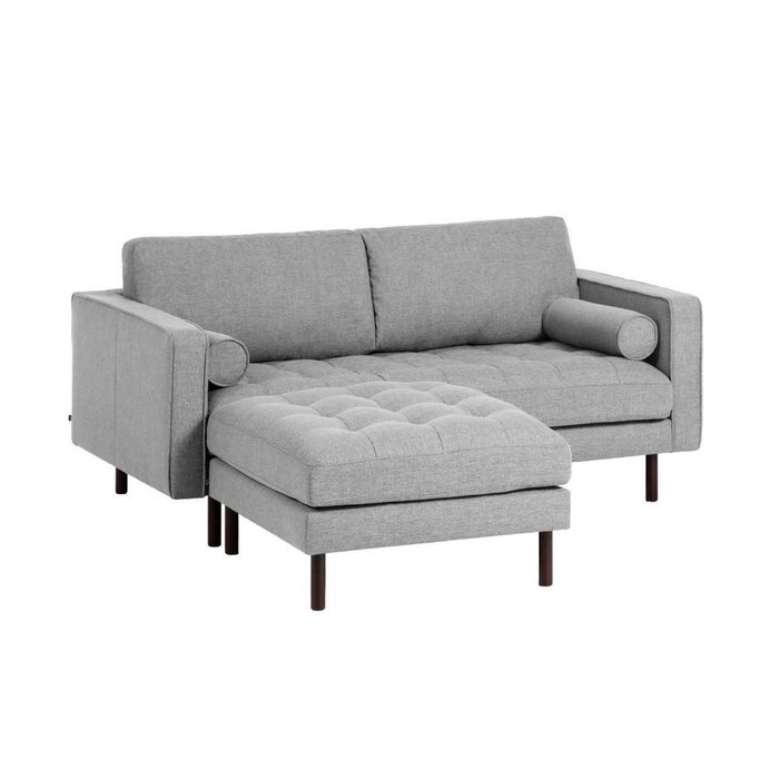 Прямой диван Bogart Light grey с пуфом - купить Прямые диваны по цене 223990.0