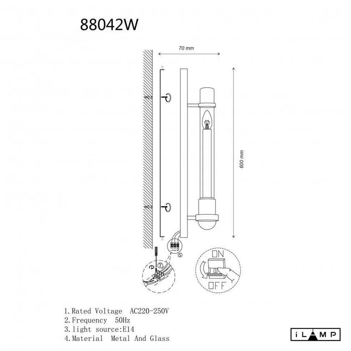 Бра iLamp Thor 88042W BR - купить Бра и настенные светильники по цене 15590.0