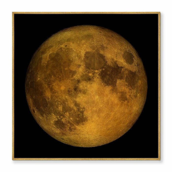 Репродукция картины на холсте Full lunar view, on a black 105х105 - купить Картины по цене 29999.0