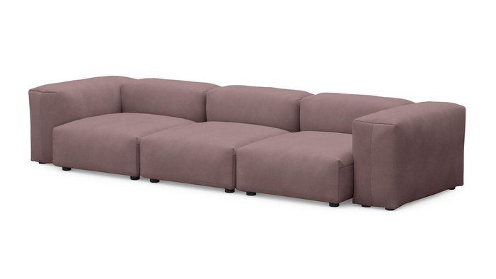 Прямой диван Фиджи трехсекционный темно-розового цвета - купить Прямые диваны по цене 75300.0