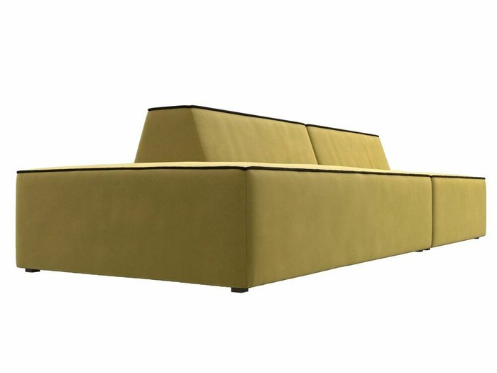 Прямой модульный диван Монс Модерн желтого цвета с коричневым кантом левый - лучшие Прямые диваны в INMYROOM