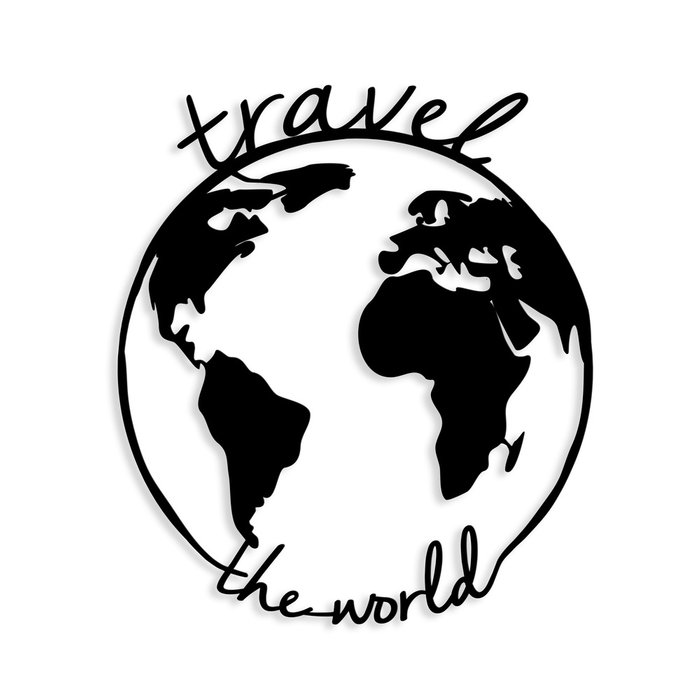 Панно Wall Sulpture Travel the World черного цвета Панно Wall Sulpture Travel the World черного цвета