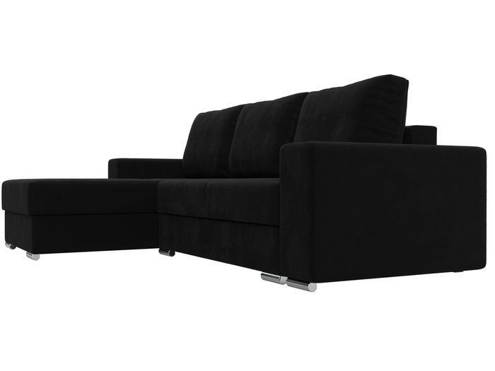 Угловой диван-кровать Дрезден черного цвета левый угол - лучшие Угловые диваны в INMYROOM