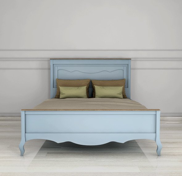 Голубая двуспальные кровать "Leontina" 160х200 см