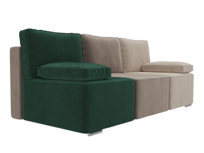 Прямой диван-кровать Радуга бежево-коричнево-зеленого цвета - лучшие Прямые диваны в INMYROOM
