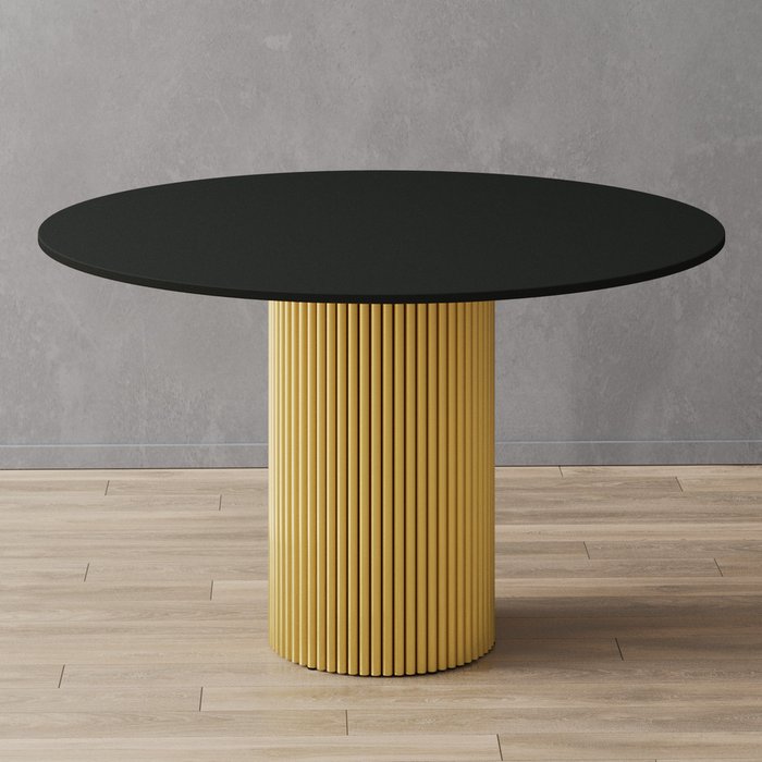 Обеденный стол Trubis Wood L 120 черно-золотого цвета - лучшие Обеденные столы в INMYROOM