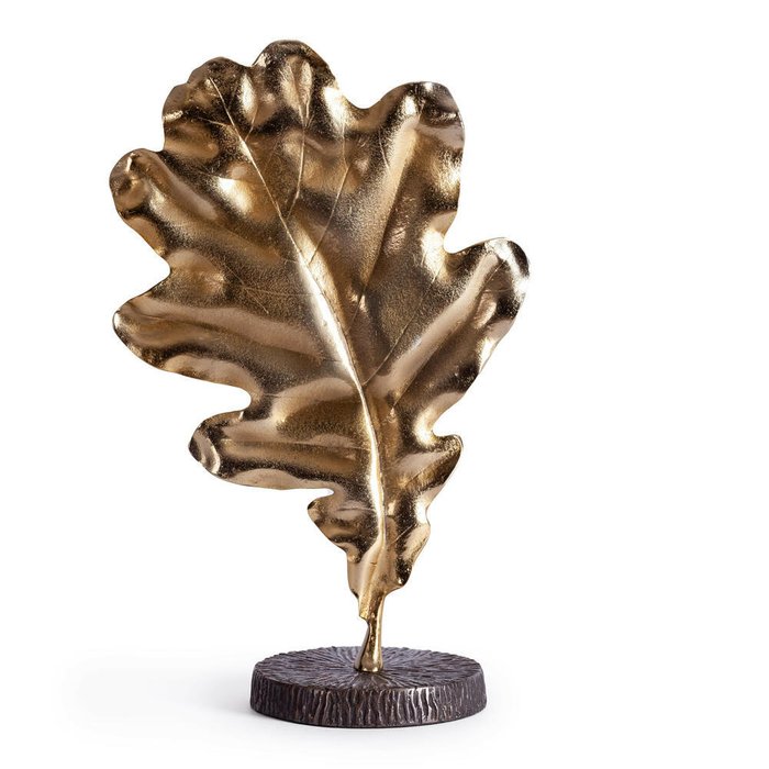 Декор Secret De Maison Leaf золотого цвета на черной подставке - лучшие Фигуры и статуэтки в INMYROOM