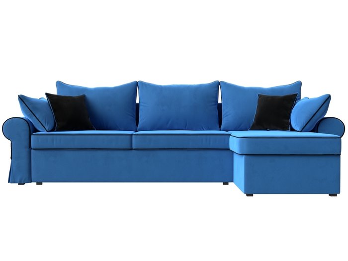 Угловой диван-кровать Элис темно-голубого цвета правый угол - купить Угловые диваны по цене 67999.0