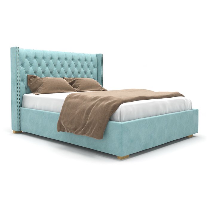  Кровать Stella с подъемным механизмом голубого цвета 200х200