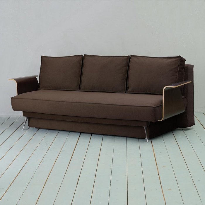Диван-кровать Модена Galaxy коричневого цвета - купить Прямые диваны по цене 21990.0