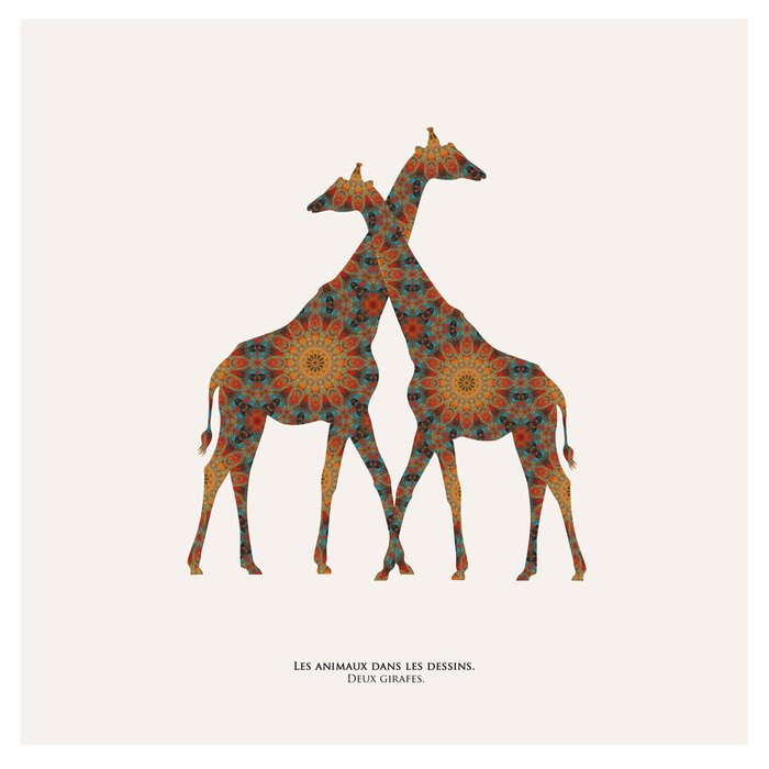 Картина (репродукция, постер): Жирафы в узоре 